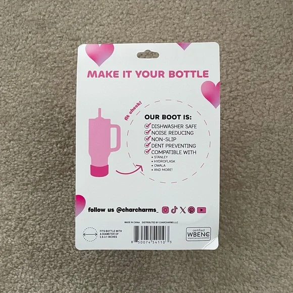 CharCharms Valentine’s Day Pink Heart Bottle Boot - Picture 4 of 15